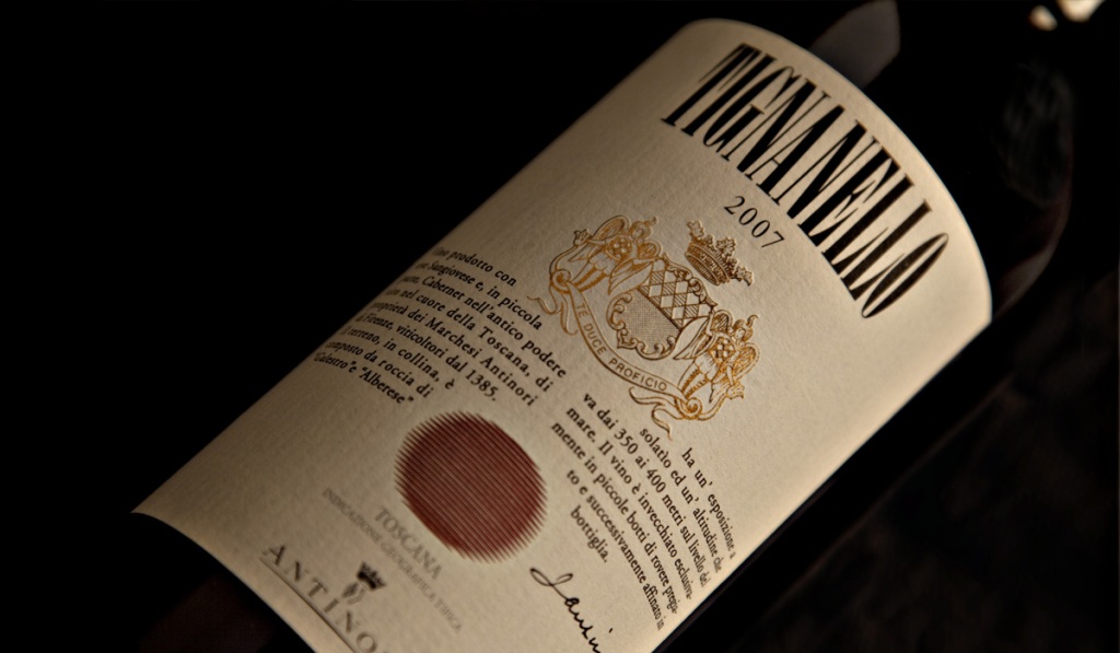 super tuscans Tignanello bottle