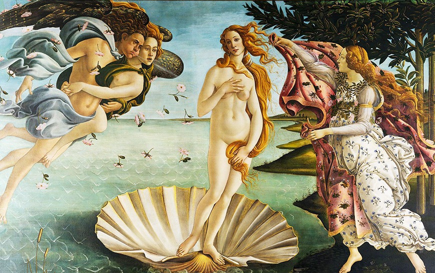 la nascita di venere, the birth of venus by sandro botticelli